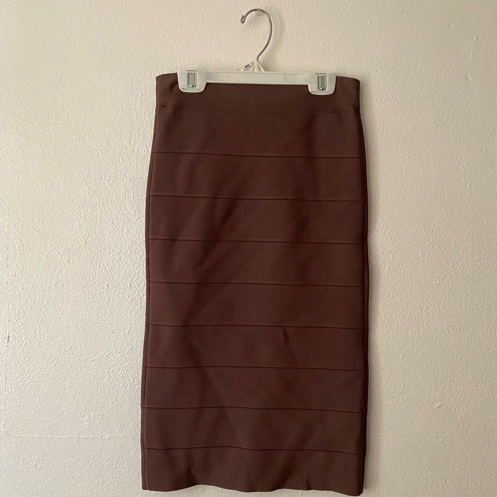 BCBG Max Azria Chocolate Bandage Midi Skirt 🍫